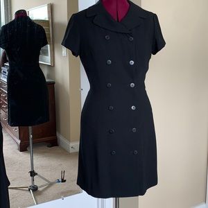 Ann Taylor double-breasted black suit dress mini